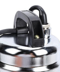 Close-up view of Heavy Duty Submersible Sump Pump With 180 Watt Motor And 26 Foot Cord 1 Inch Outlet showing stainless steel top and cord.