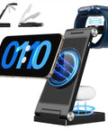 MagSafe 3 In 1 Travel Wireless Charger With Light For iPhone 17 16 15 14 13 12 Pro Max Smartwatch And Wireless Earbuds