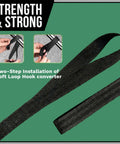 No Sweat Hauling Self Retracting Ratchet Straps 1500 Lb Break Strength 2 Pack showing soft loop hook converter with installation steps.