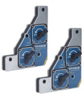 Heavy Duty 50KG Magnetic Welding Clamp With Double Layer Galvanized Steel, set of two, designed for accurate positioning on iron plates.