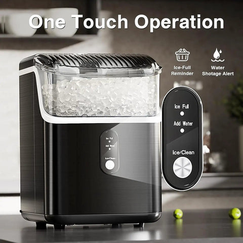 Nugget Ice Maker Countertop Portable Ice Machine With Scoop And Basket 34 Lbs Per 24 Hours Fast Ice Self Cleaning One Click Operation