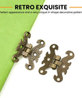 Antique Mini Folding Hinge Set 8 Pieces H Shape Decorative Hinges For Jewelry Boxes Vintage Wooden Cases Cabinets Toolboxes Gift Boxes And Home Decor 39 By 30 Mm on green background.