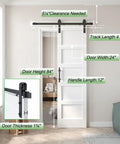24x84 Inch White Barn Door With 4 Foot Sliding Hardware Kit And Handle Included MDF Solid PVC Surface DIY Assembly