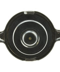 Top view of T-13 Radiator Cap Drop-In Fit For Ford F-150 75-96, Ranger 83-97, F-250 66-97, Jeep Wrangler 87-93, featuring round black design