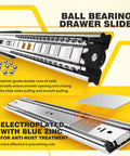 One Pair Heavy Duty Drawer Slides 12 To 40 Inch Full Extension Ball Bearing Rails For Cabinets And Tool Boxes 150 Lb Load