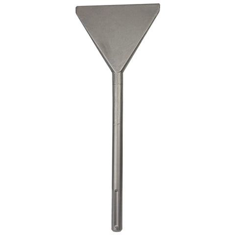 SDS Max 6 Inch Thinset Scraping Chisel For Tile Removal, 15 Inch Overall Length, Machine Sharpened Floor Scraper shown vertically