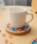 White Crystal Mosaic Grout For Crafts Quick Dry Tile Grout With Contrast Color Technology coaster with mug on table