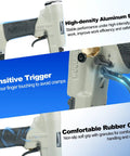 High-density aluminum body, sensitive trigger, comfortable rubber grip of Heavy Duty Pneumatic Brad Nailer With Eighteen Gauge Nails
