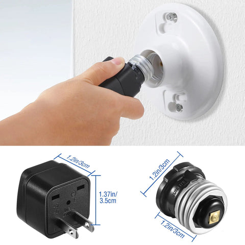 Handy Pro Grade Circuit Breaker Finder Accessory Kit light socket adapter demonstration and plug measurements