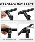 Installation steps of 22.2mm Bike Stem 40mm Short Aluminum Alloy Beefy 6061 T6 CNC Machined 3D Forged for Kid Riders