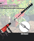 Garden Auger Drill Adapter For Impact Driver With Round Shank SDS Plus To One Half Inch Thread Keyless Chuck 304 Stainless Steel