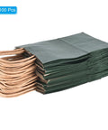 Stack of Green Paper Bags With Handles 5.9 By 3.1 By 8.2 Inch 100 Pack Tote Favor Bags For Parties And Gifts Eco Friendly