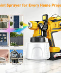 True Heavy Duty Cordless Paint Sprayer With Two Monster 4000mAh Batteries For Smooth Indoor Outdoor Projects Zero Sweat Pro Level Finish Guaranteed Today on a marble surface.