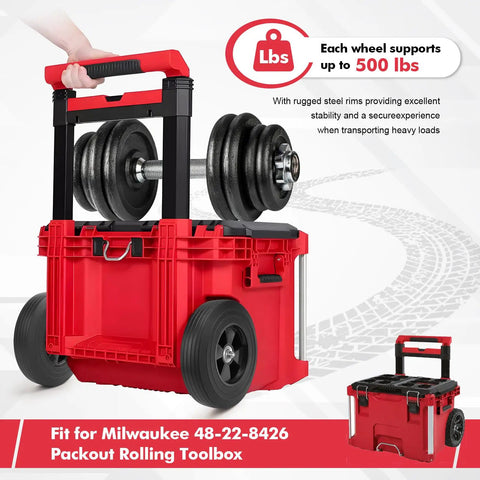 Two Pack Nine Point Three Inch Replacement Rolling Wheels For Tool Boxes And Trailers Dense Polyurethane Tires Provide Dead Smooth Maneuverability And Seriously Tough Roll Performance