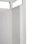 Spacious White Vinyl Outdoor Shower Enclosure With Privacy Door for Pool And Beach, close-up of side panel detail.