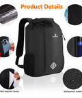 Side view of 20L Waterproof Dry Bag Backpack With Waist Pouch And Phone Case Roll Top Marine Gear Bag For Kayaking Beach Rafting