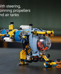 Deep Sea Research Submarine Building Kit For Kids 9 And Up With Movable Propellers And Realistic Submarine Details close-up