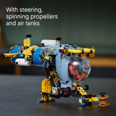Deep Sea Research Submarine Building Kit For Kids 9 And Up With Movable Propellers And Realistic Submarine Details close-up