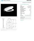 Sleek Black Elongated Toilet Seat With Top Mount Plastic Hinges Built Heavy Duty For Big Time Home Comfort Impact Absorbing Hardware  outlined with dimensions.