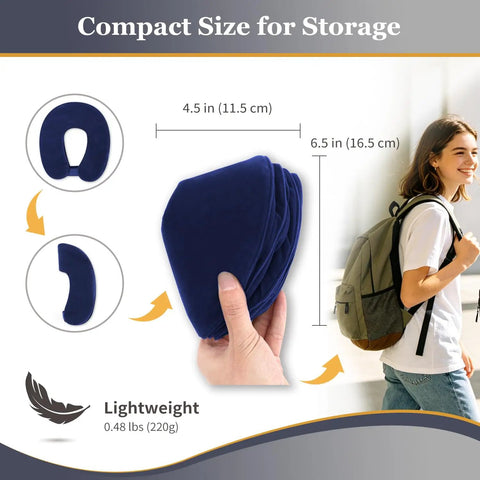 Compact design of One Click Neck Traction Device With Built In Motor And Battery For Instant Home Pain Relief, easy to carry.