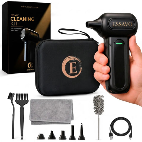 Cordless Air Duster With 130,000 RPM Brushless Motor, LED Light, Four Speed Settings, USB C Rechargeable, Portable Cleaning Tool Kit