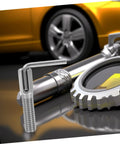 Heavy Duty Steel Spring Loaded Plunger Lock Pin With Knurled Thumb Grip And Quick Release Mechanism For Industrial Gear and Mechanical Hardware shown with tools.