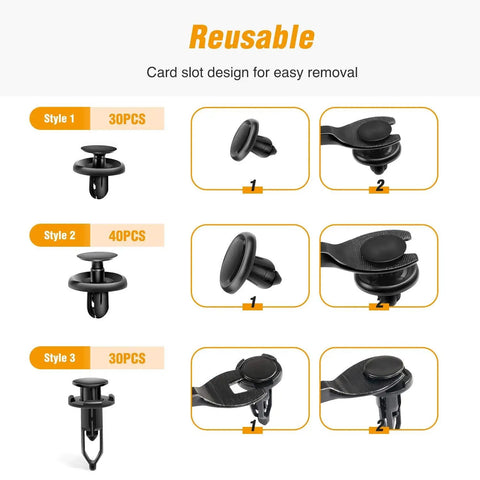 Must Have 100 Pack Push Type Retainer Kit For Toyota And Lexus Fender Liner And Engine Under Cover Clips 6.5mm 7mm 9mm