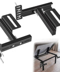 Straight Up Sturdy Headboard Bracket Kit For Adjustable Beds And Metal Frames, black steel brackets for sturdy support.