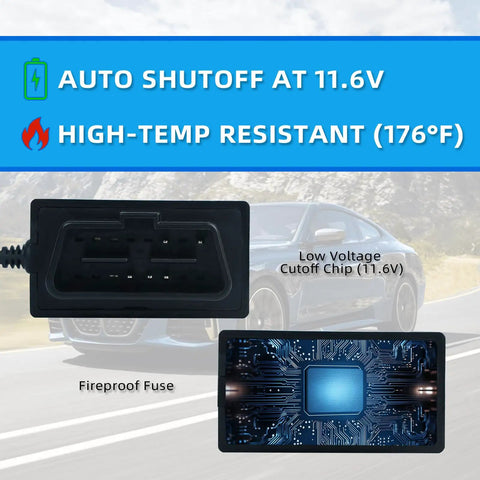 Plug And Play Dash Cam Hardwire Kit With OBD Power Cable USB Type C Adapter Low Voltage Auto Cutoff At 11.6V details