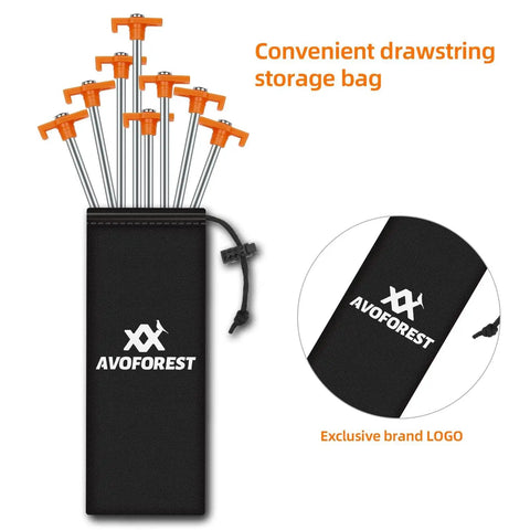 Heavy Duty Tent Stakes 12 Pack 7 Point 1 Inch Non Rust Metal Ground Stakes With Storage Bag For Camping Hiking Garden