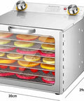 Heavy Duty Stainless Steel Food Dehydrator With Multi Layer Racks, 30cm x 28cm x 29cm, drying colorful fruits for snacks.