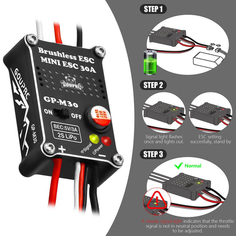 Beefed-Up 30A Brushless ESC And 3500KV Outrunner Motor For 1 18 Scale TRX4M Ascent-18 Redcat RC Crawler Buggy installation steps