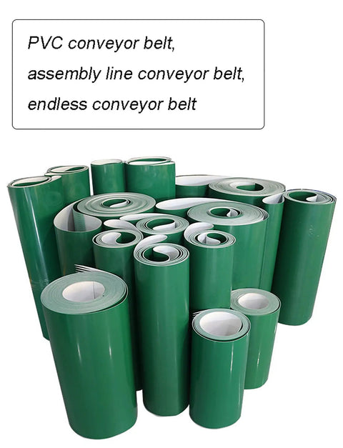No Nonsense Green Pvc Transmission Conveyor Belt Designed For Smooth Industrial Material Handling And Dependable Packaging Production Lines With Heavy Duty Wear Resistant Grip