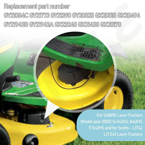John Deere D Series Heavy Duty Shield And Brake Pad Kit With Screws For D100 To D130 Tractors close-up of yellow mower deck and shield