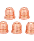 5Pcs Copper Plasma Cutter Nozzle, Electrode Tip, Spray Head Pro Grade Accessories Kit for 125A Cut Machines, close-up view