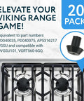 20 pack heat resistant rubber feet for stove grates, stabilizers for Viking range models DVGSU101 and VGRT560 6GQ