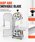 Beastly 2500W Meat Saw With 8 Stainless Steel Blades, 110V, showing sharp blade and knob control.