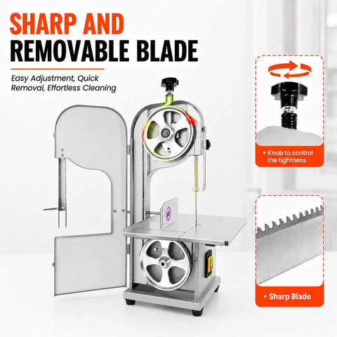 Beastly 2500W Meat Saw With 8 Stainless Steel Blades, 110V, showing sharp blade and knob control.