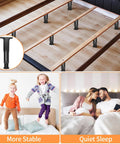Heavy Duty Adjustable Bed Support Legs Eight Pack For No Sweat Furniture Leveling and Solid Room Setup Reinforcement installed under a bed.