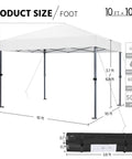 10x10 Pop Up Canopy No Fuss Easy Setup Tent For Backyard Parties And Outdoor Events With One Push To Lock Frame
