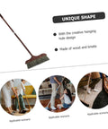 Long Handle Heavy Duty Broom With Soft Beveled Bristles For No Sweat Dust Removal And Quick Corner Cleanup Solid Workhorse Crushes Daily Kitchen Grime Indoors Or Outside Smooth Operator Approved, wood and bristle construction with unique hanging hole design.