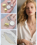 All-In-One Necklace Extender And Magnetic Clasp Set For Layering, Gold And Silver Styles With Chain Extenders And Necklace Separators