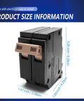 Two Pole 100 Amp Plug-On Molded Case Circuit Breaker Type 3/4-In Thermal Magnetic Protection 10 KAIC 120/240V dimensions