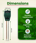 All In One Soil Tester For Moisture pH And Light With Battery Free Analog Meter And Stainless Steel Probe For Indoor And Outdoor Gardening And Lawn Care No Guesswork, 11.6 inch