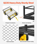 Heavy Duty 1400 Lb Steel Garden Cart With 2 In 1 Utility Wagon showcasing Q235 steel, support beams, mesh sides, and coating