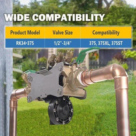 Backflow Preventer Repair Kit For Zurn Wilkins 375 Series Including 375XL And 375ST One Half Inch And Three Quarters Inch Models shown installed