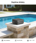 Outdoor Post Lights Hardwired Weatherproof AC 100 240V Modern Pillar Light on stone post by a pool