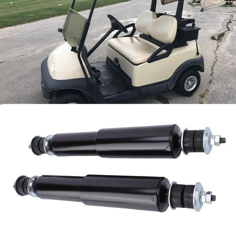 Rugged Golf Cart Shock Absorbers 360mm Replacement for EZGO TXT, shown below a golf cart for enhanced ride comfort.
