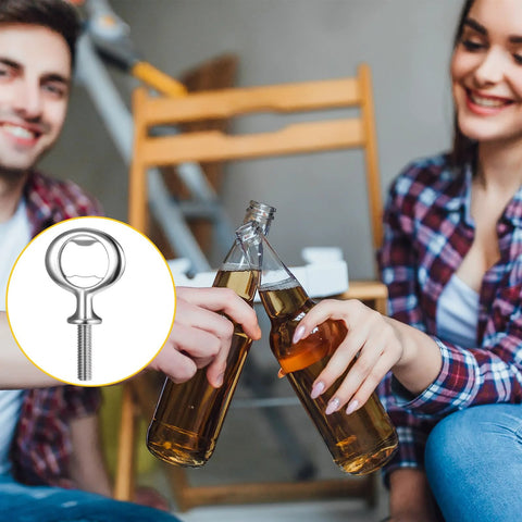15-piece stainless steel bottle opener kit insert with threaded stem for DIY projects