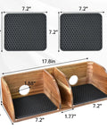 Acacia Wood Coffee Bar Station Organizer Stand For Pour Over Nerds And Filter Holders Countertop Wooden Caddy With Heatproof Mat